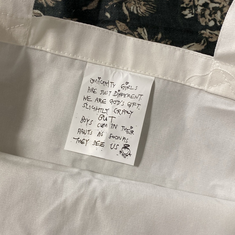 White Graphic Cotton Tote Bag - I Get Prettier and Hotter Everyday - Picture 2 of 3